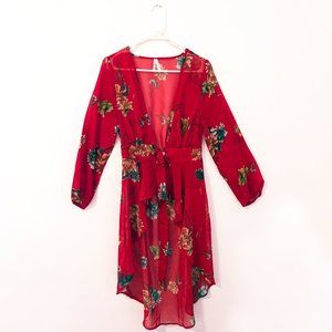 Live 4 Truth Red Flower Print Kimono